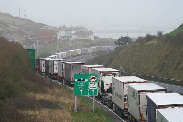 Lorries queuing on the M20 