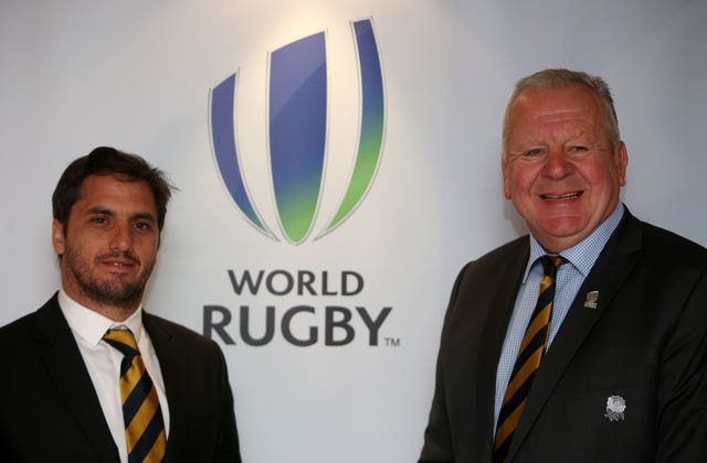 Sir Bill Beaumont, right, and Agustin Pichot are vying to become World Rugby chairman for the next four years (Brian Lawless/PA)