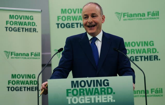 Tanaiste and Fianna Fail leader Micheal Martin during a press event at the Radisson Hotel on Golden Lane, Dublin