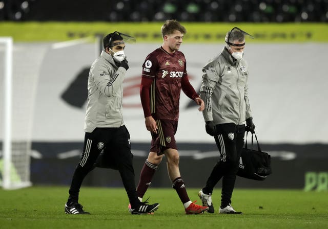 Patrick Bamford leaves the field after being substituted