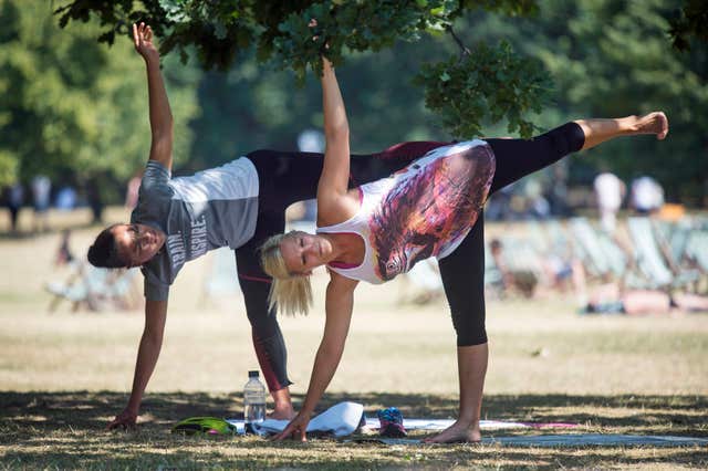 People doing yoga