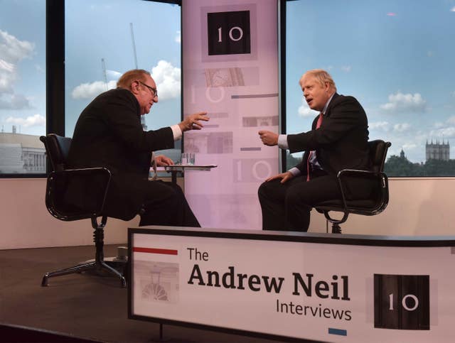 Neil interviewed both Boris Johnson and Jeremy Hunt during the leadership debate (Jeff Overs/BBC)