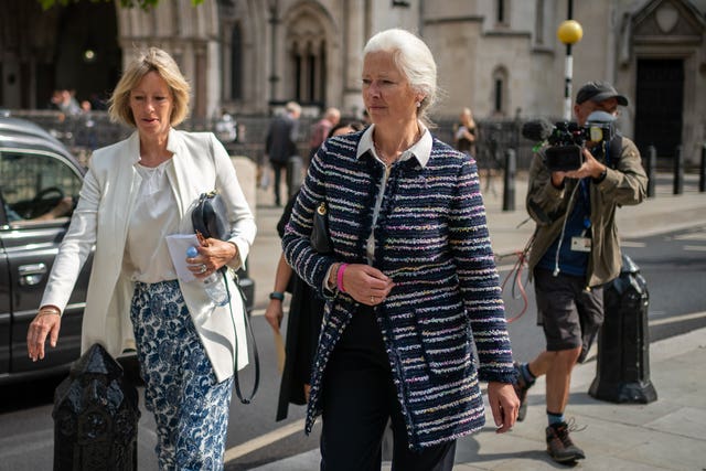 Alexandra Pettifer outside the High Court, central London