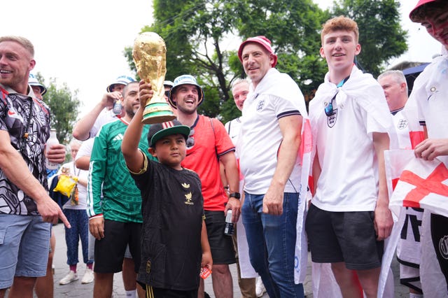 England fans ahead of the match in Mexico City 