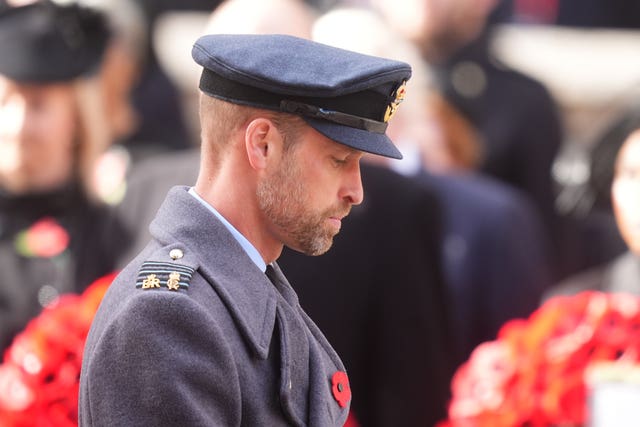 The Prince of Wales paying respect at the Cenotaph