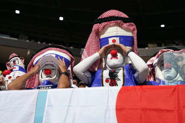 Japan fans came out in full fancy dress to support their side