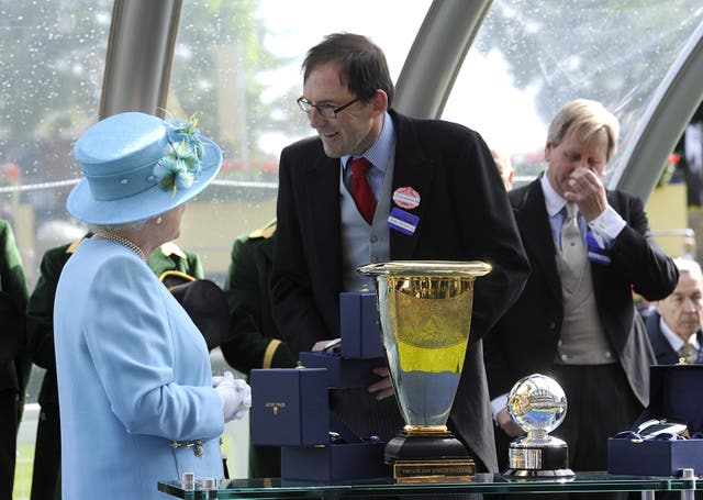 James Fanshawe at Royal Ascot with the late Queen Elizabeth II 