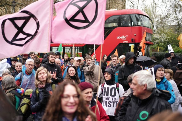 Demonstrators gather  in Westminster