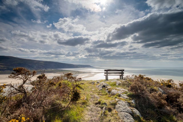The seascape view from Dinas Oleu in North Wales