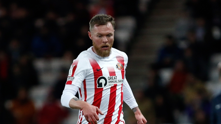 Sunderland’s Aiden O’Brien dribbles with the ball during the Sky Bet League One match at the Stadium of Light, Sunderland. Picture date: Saturday January 22, 2022.