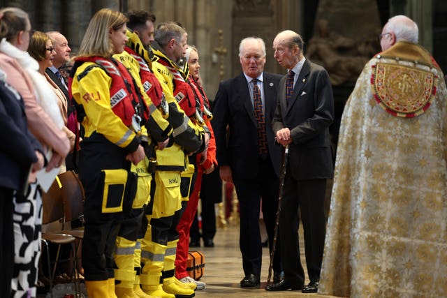 The Duke of Kent arrives to attend the service of thanksgiving 