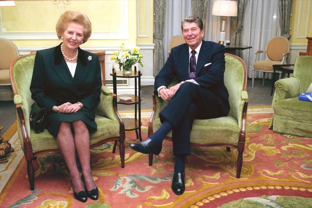 Margaret Thatcher with  Ronald Reagan 