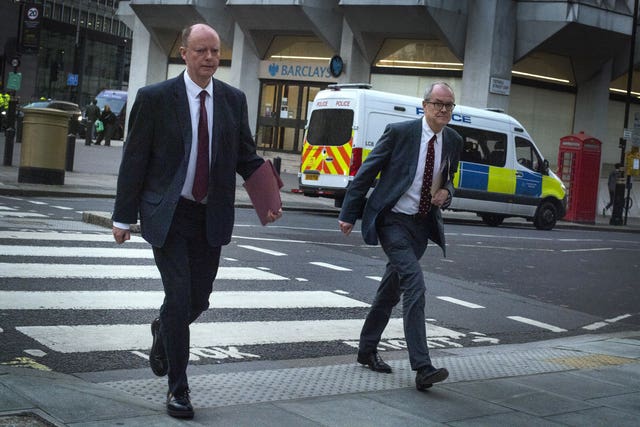 Prof Whitty and chief scientific adviser Sir Patrick Vallance