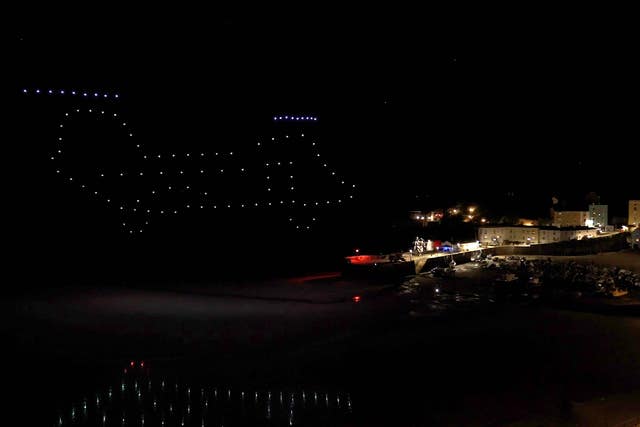 The drone display in Tenby