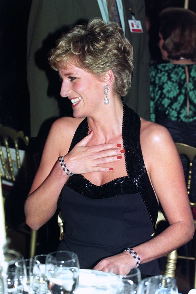 Diana, Princess of Wales, at Versailles, Paris, where she was attending a charity dinner in aid of Barnado’s and the Fondations pour l’Enfance