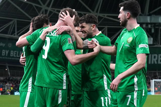 Republic of Ireland celebrate Evan Ferguson's equaliser 