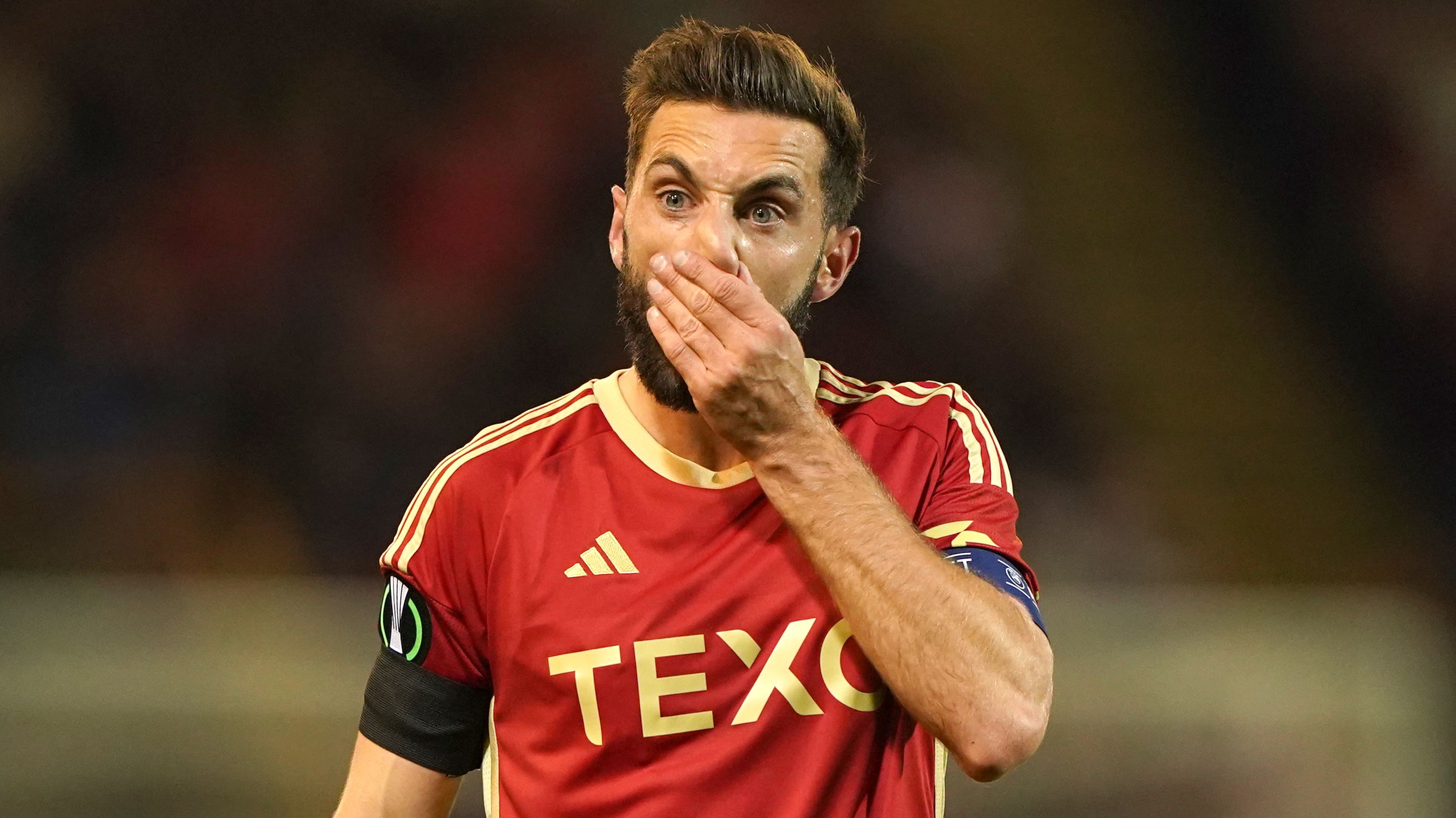 Aberdeen’s Graeme Shinnie was sent off at the death (Andrew Milligan/PA).