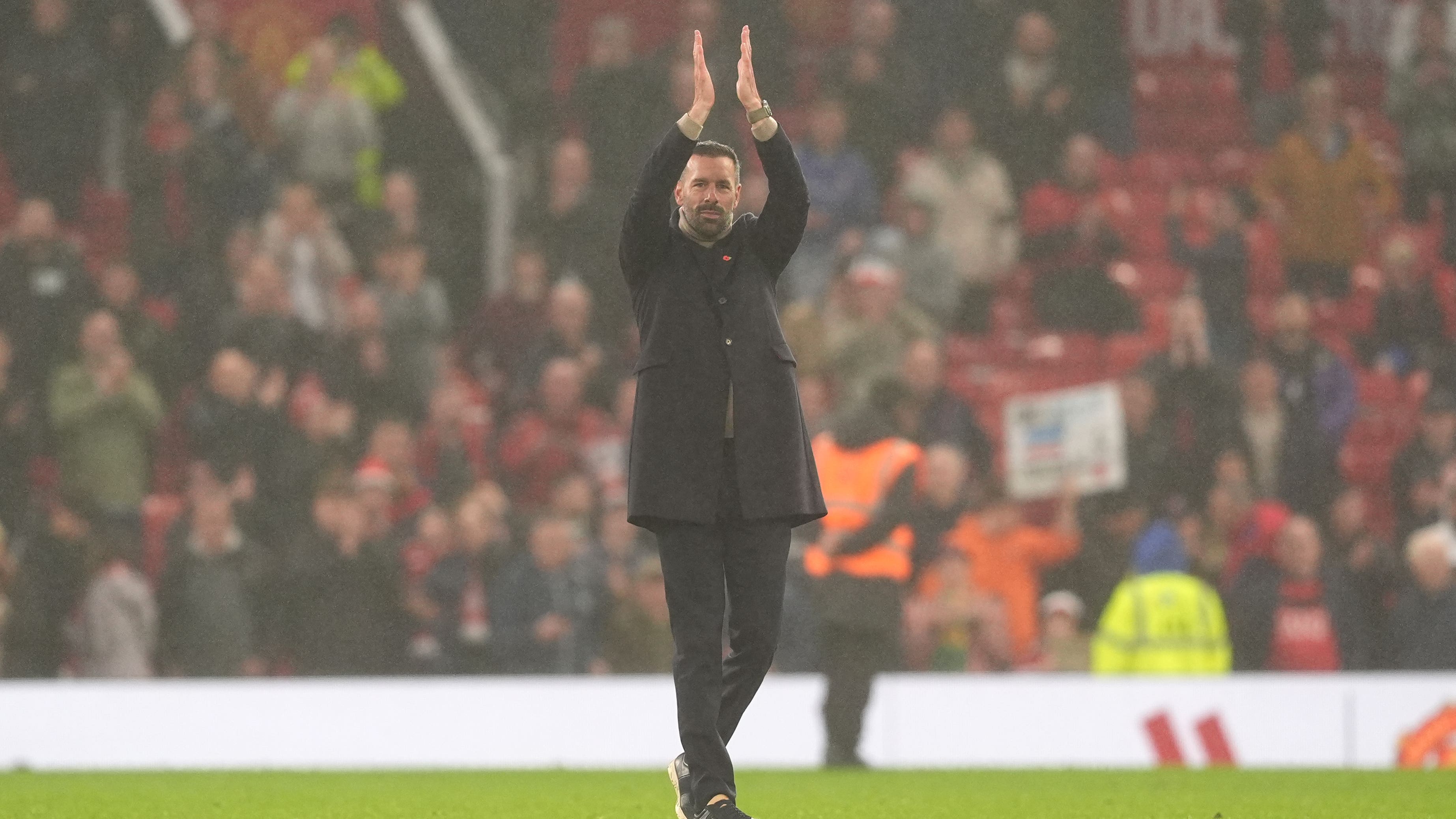 Manchester United interim manager Ruud van Nistelrooy after the Premier League match at Old Trafford (Martin Rickett/PA)