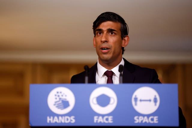 Chancellor of the Exchequer Rishi Sunak (John Sibley/PA)