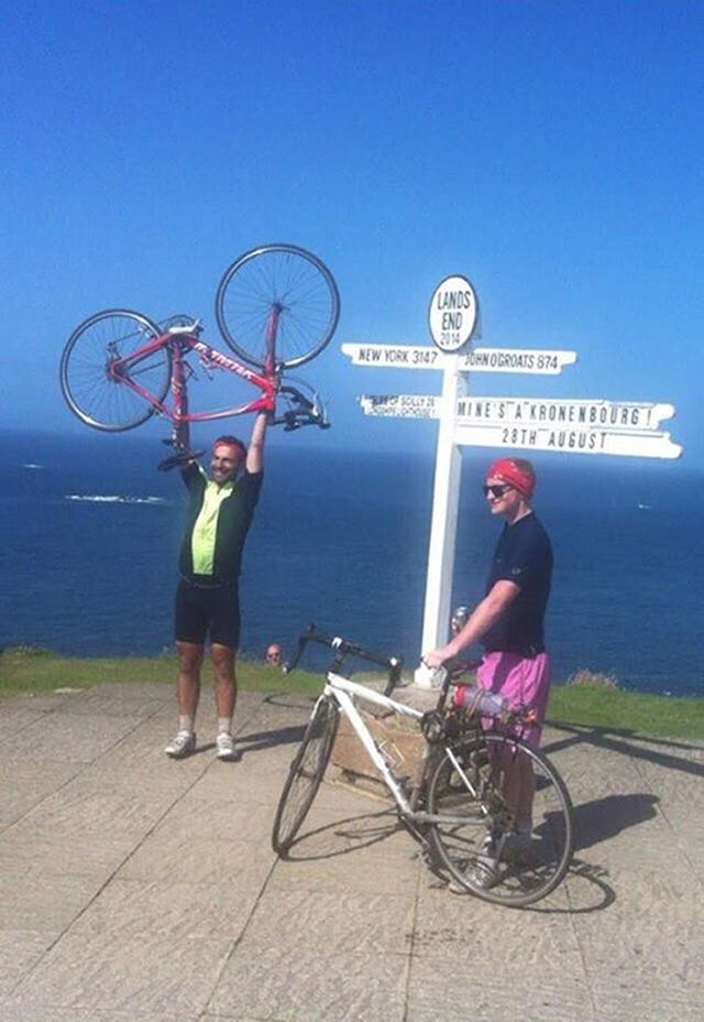 Jamie Marriott and Mitchell Jones at John O’Groats