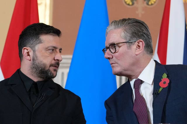 Ukrainian President Volodymyr Zelensky and Prime Minister Sir Keir Starmer
