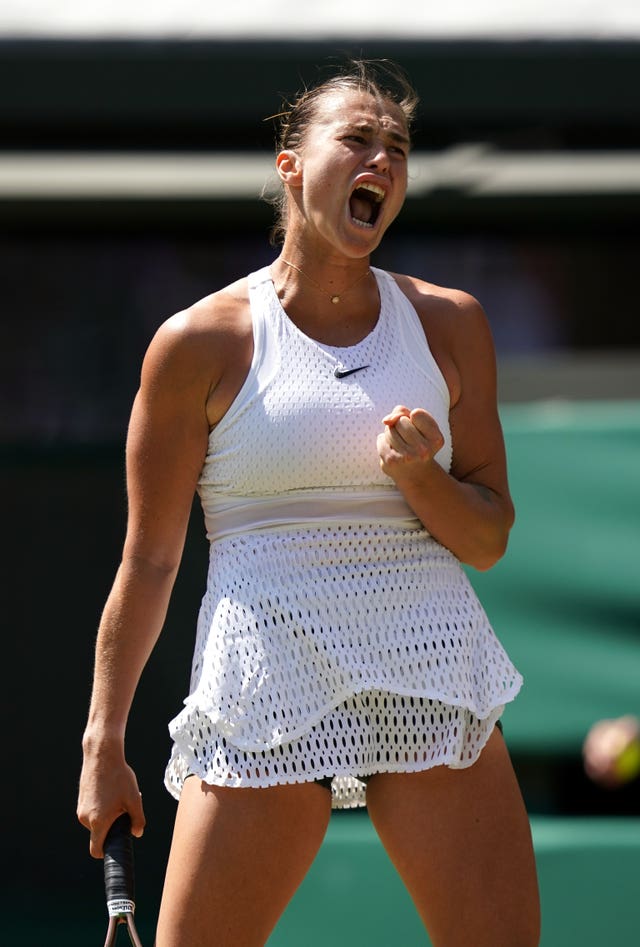 Aryna Sabalenka let out some emotion on Court One