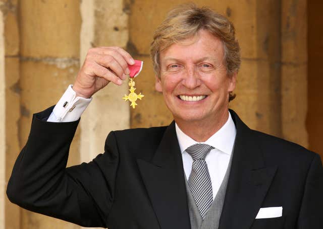 Nigel Lythgoe after his investiture in 2015