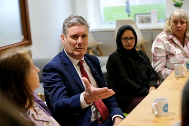 Labour leader Keir Starmer meets local residents at Thrive at Connect during his visit to Dewsbury