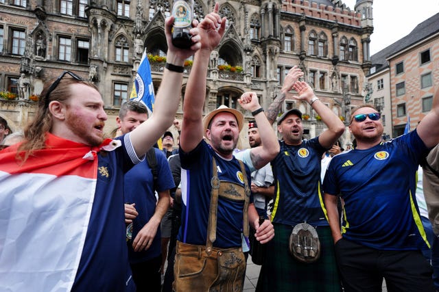 Scotland's fans were in fine voice in Marienplatz