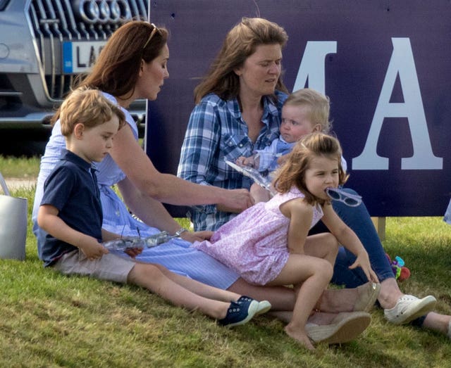 The Duchess of Cambridge with Prince George and Princess Charlotte