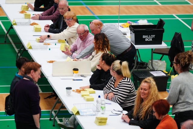 Counting at the Tees Valley mayoral election in the Thornaby Pavilion in Stockton-on-Tees