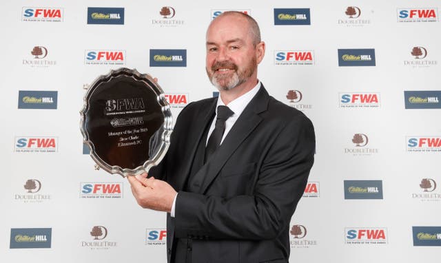 Steve Clarke collected another award on Sunday 