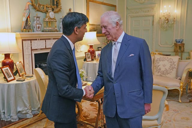 The King meets Prime Minister Rishi Sunak at  Buckingham Palace on Wednesday
