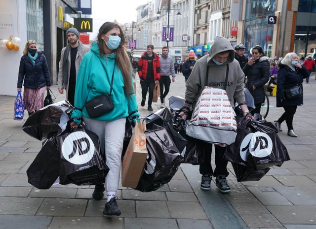 Some shoppers in Newcastle quickly made up for lost time (Owen Humphreys/PA)