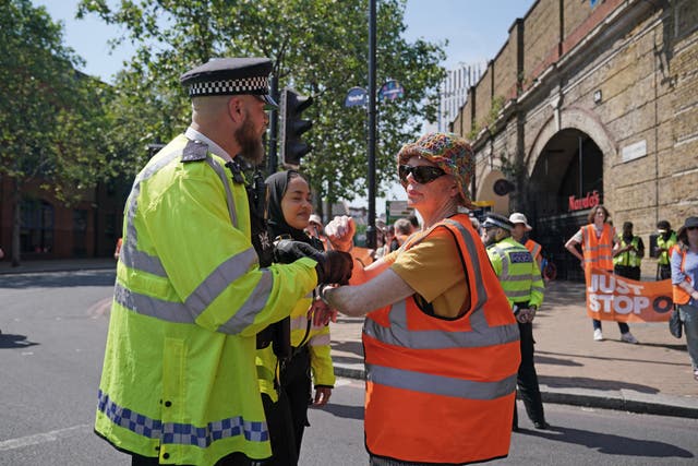 Police detain a Just Stop Oil activist 