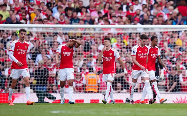 Arsenal fell behind at the Emirates (Mike Egerton/PA)