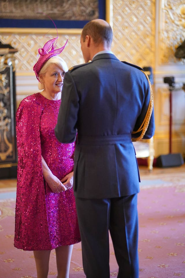 Dame Siobhain chatting to the Prince of Wales at Windsor Castle