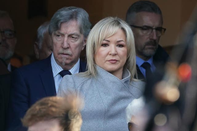 Michelle O’Neill with Mickey Brady in 2023