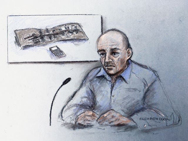 Court artist sketch of Steven Gallant during the inquest into the terror attack at Fishmongers’ Hall