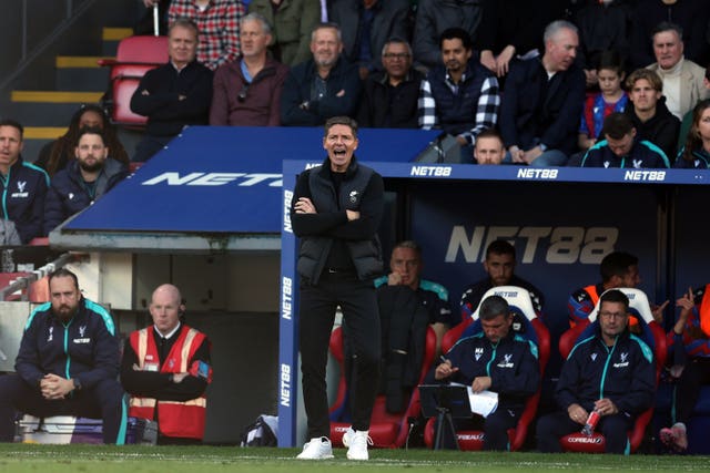 Crystal Palace manager Oliver Glasner during the Premier League match at Selhurst Park