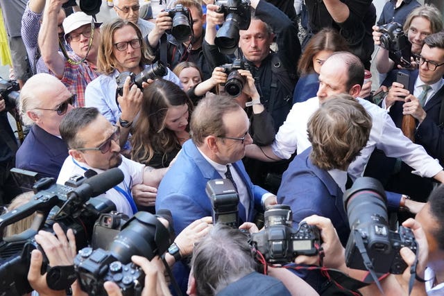 Actor Kevin Spacey arrives at Westminster Magistrates' Court (Jonathan Brady/PA)