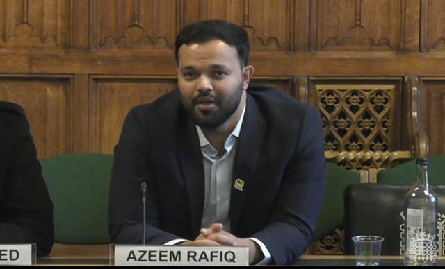 Azeem Rafiq discusses his allegations of racism at a Digital, Culture, Media and Sport Committee hearing