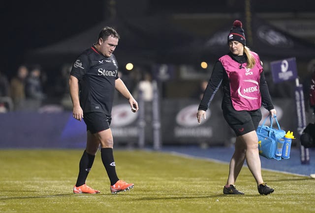 Jamie George was injured playing for Saracens against Castres on Sunday