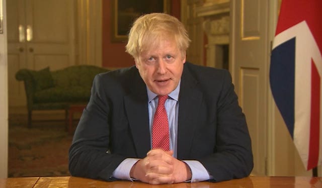 Boris Johnson addresses the nation from Downing Street, as he placed the UK on lockdown 