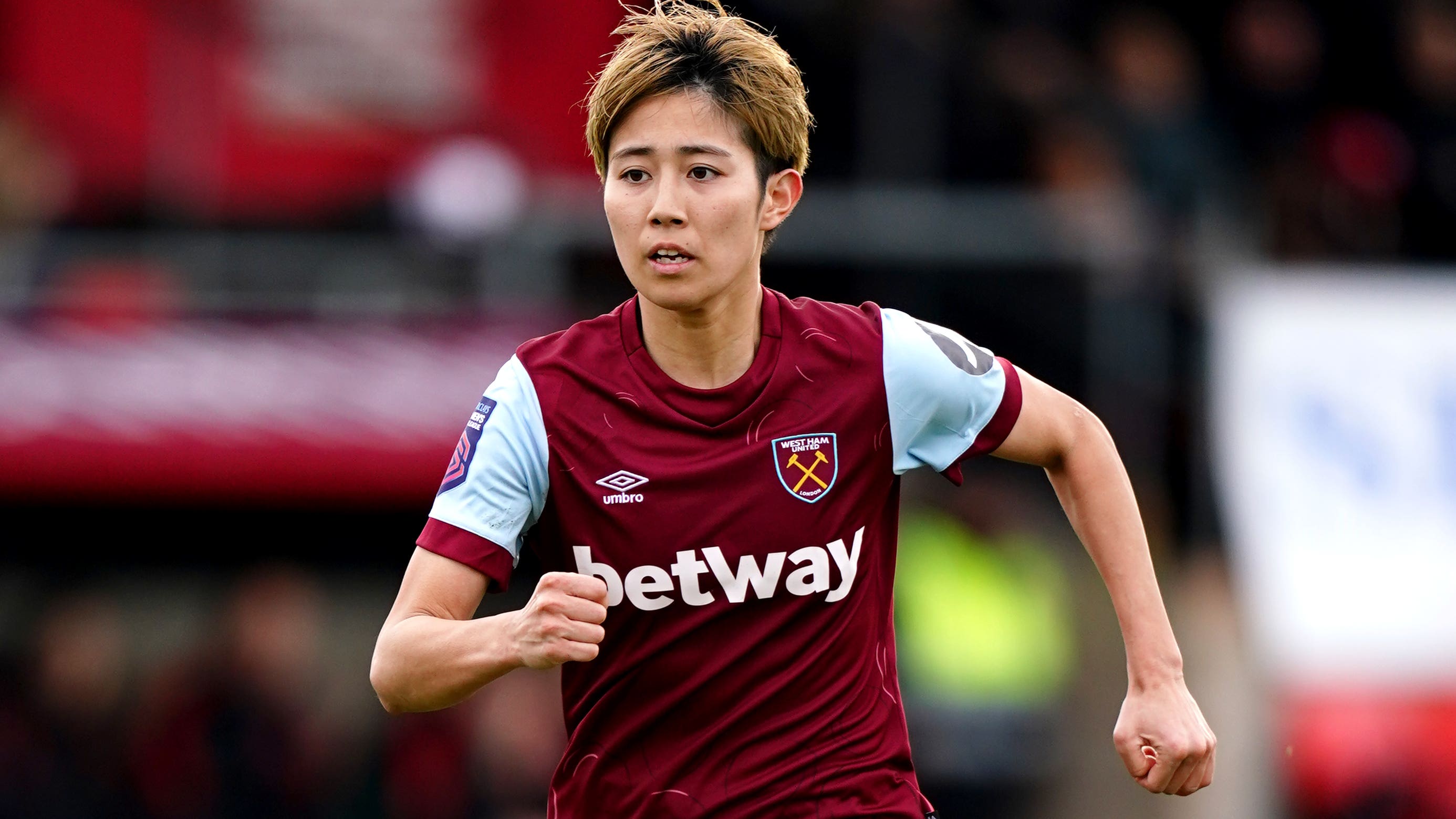Riko Ueki’s fifth goal of the season put West Ham ahead in their 1-1 draw against Leicester (John Walton/PA)