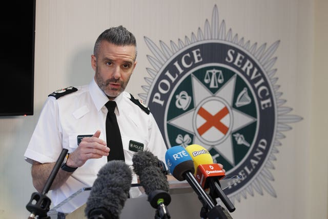 Deputy Chief Constable Bobby Singleton speaks to the media during a police briefing 