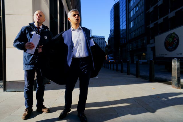 London mayor Sadiq Khan and TfL commissioner Andy Byford visit Bond Street station