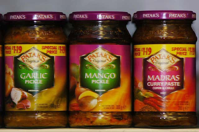 Jars of Patak’s cooking sauces