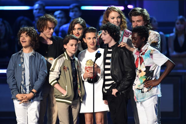 Stranger Things actors at the 2017 MTV Movie and TV Awards