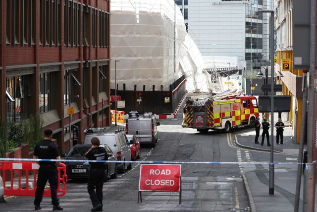 Emergency services at the scene in Reading